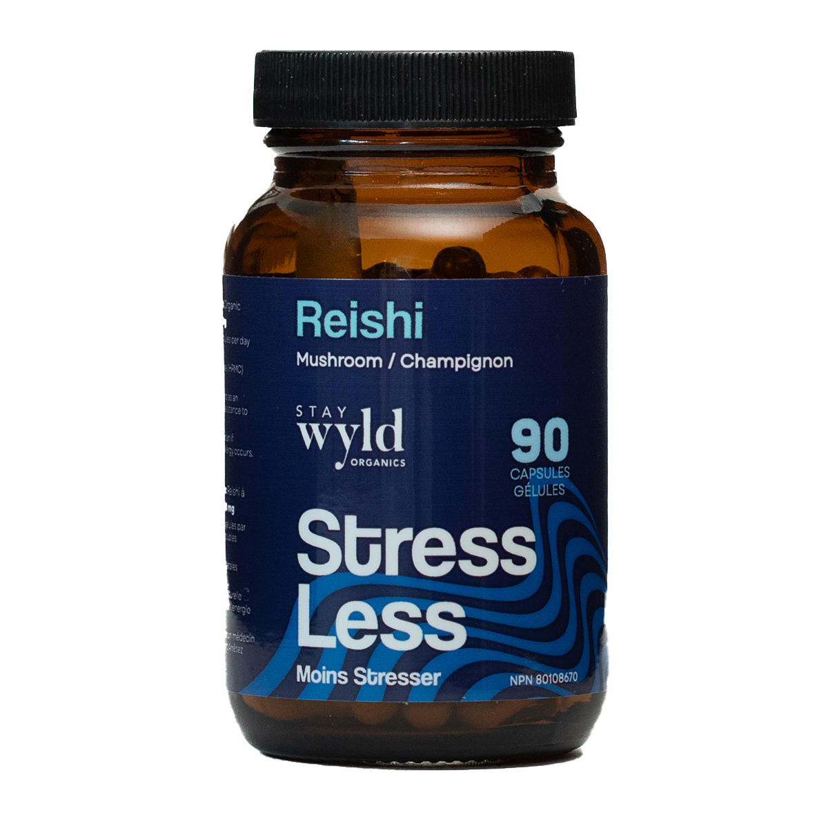 stay wyld organics – reishi mushroom capsules (bottle of 90)